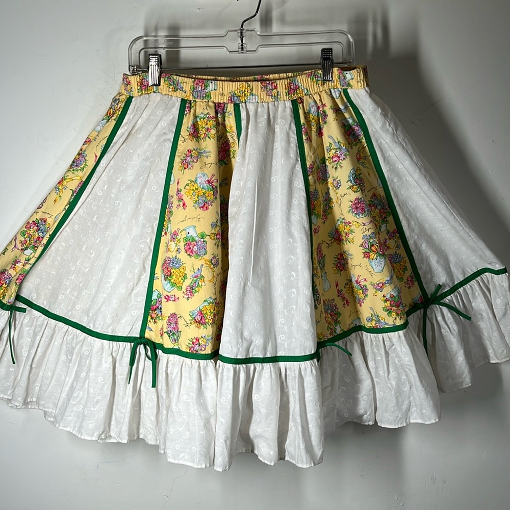 Vtg MALCO MODES Square Dance Clothing Skirt Rockabilly Prairie Sz Large USA Made